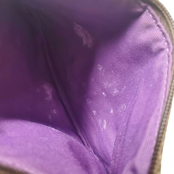 Y2k Coach Signature Purple Suede Corner Zip Wristlet - Picture 6 of 10